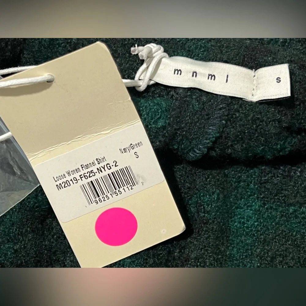 MNML Loose Woven‎ Flannel Shirt Shacket heavyweight green flannel size small